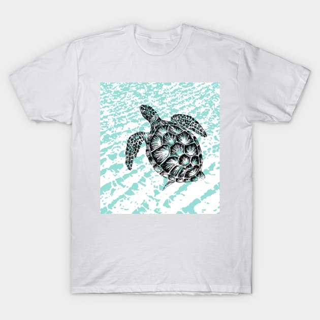 Sea turtle print T-Shirt by rachelsfinelines